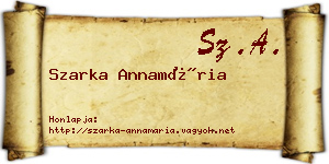 Szarka Annamária névjegykártya